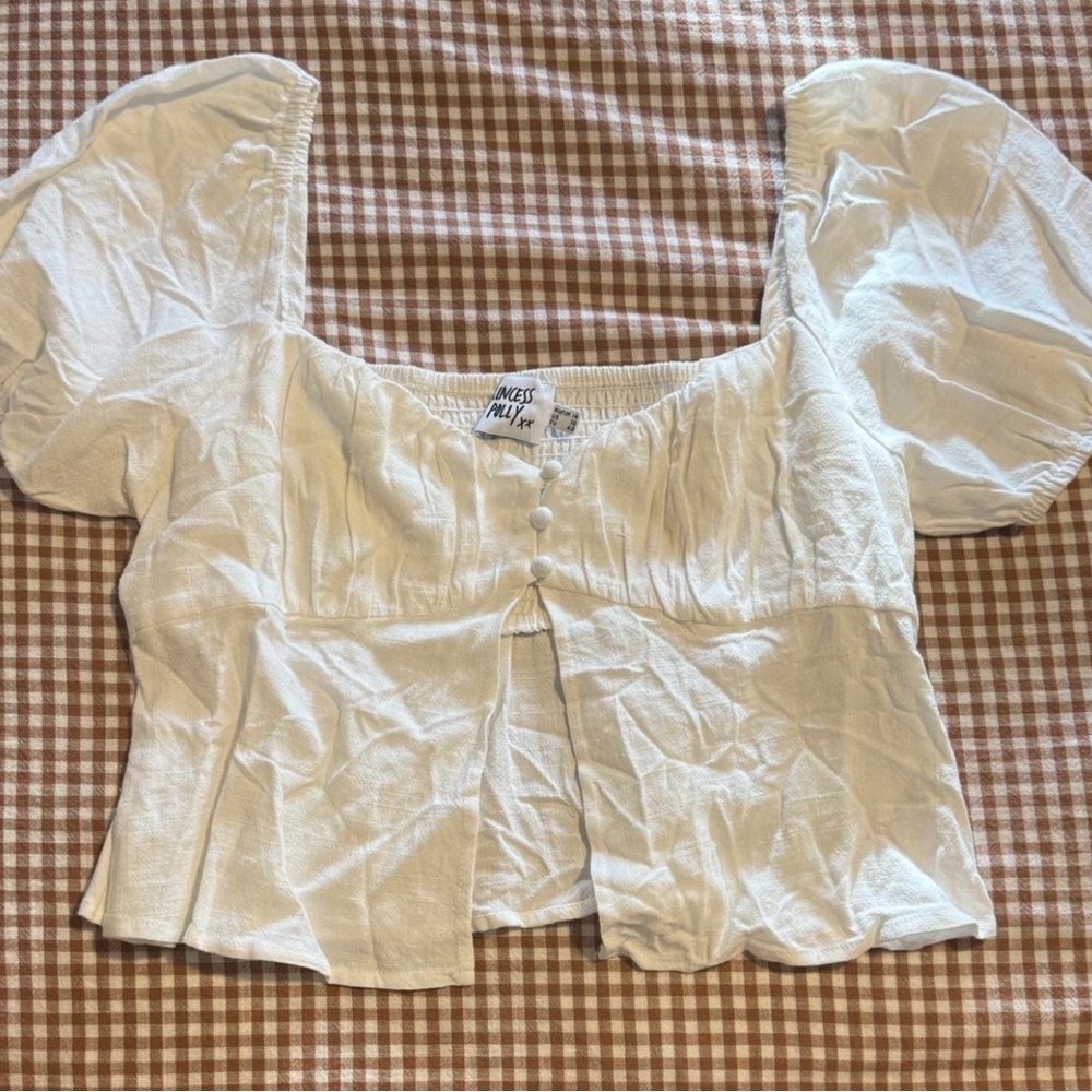 Princess Polly White Puff Sleeve Blouse